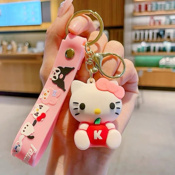 Sanrio Hello Kitty Keychain Kawaii Anime Cartoon Cinnamoroll Car Key Ring Dolls - Picture 1 of 2
